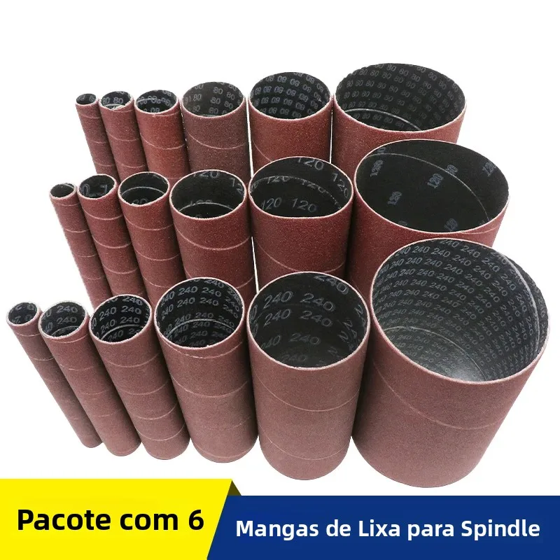 6 Peças de Mangas de Lixamento para Lixadeira Oscilante, Lixas de Grãos Variados 80 120 240 para Polimento de Metal e Madeira