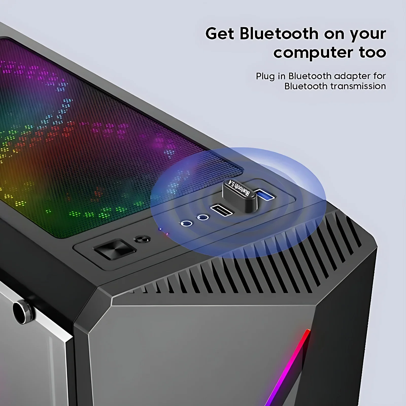 Transmisor USB Bluetooth 5.4 Adaptador inalámbrico Compatible con Windows 11/10/8.1 Laptop Transmisor de audio para PC Ratón inalámbrico Teclado Auriculares Bluetooth Controlador de juego Plug and Play