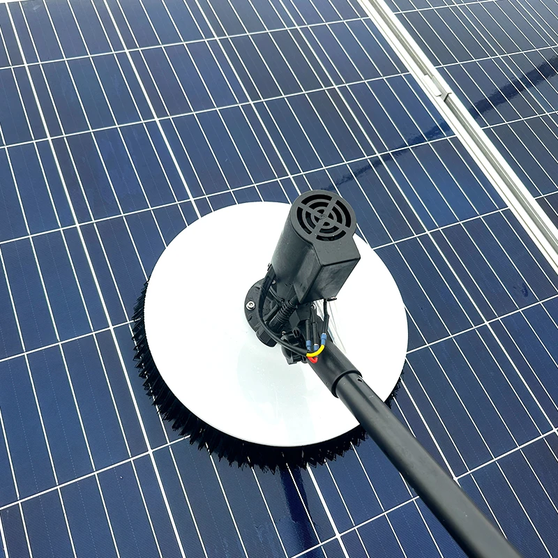 24V/28Ah Aluminium Single Head Cleaner | Dry Wet Rotating Solar Brush For Home Roof PV Panel Daily Maintenance & Dust Clearing W