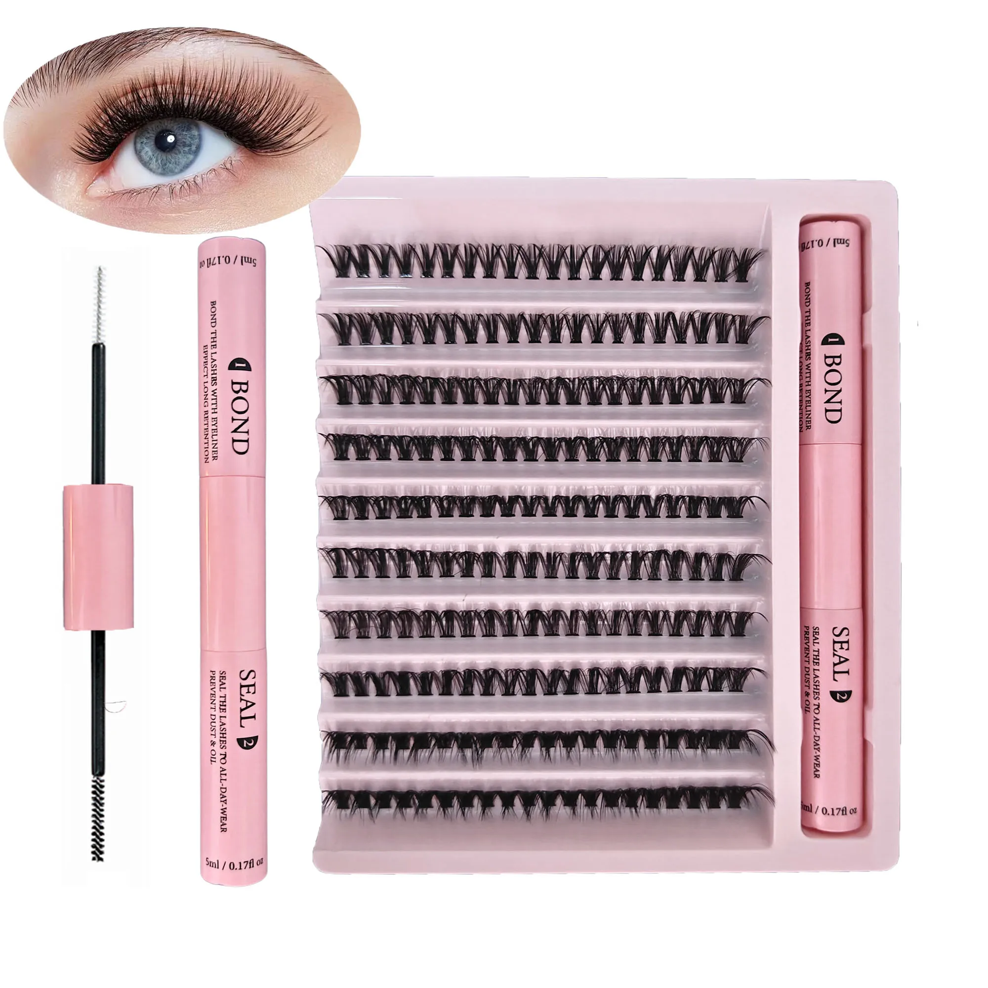 Eyelashes 200 PCS Clusters Lash Bond and Seal Makeup tools DIY Lashes Extension kit for gluing Lashes Gluing Glue Accessories