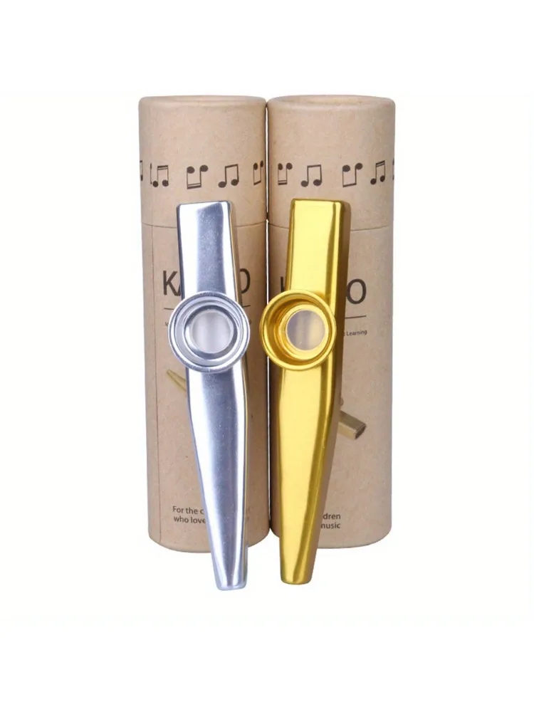 Kazoo – Instrument adapté aux débutants en métal or/argent de 12cm, pour accompagnement de guitare, ukulélé, facile à apprendre, conception Durable JXB