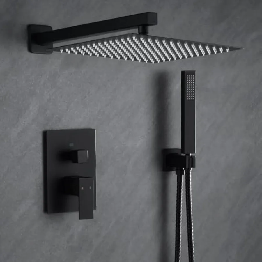 

Комплект для душа с душевой лейкой 10 дюймов, дождевая лейка и ручной душ, однорычажная настенная душевая система