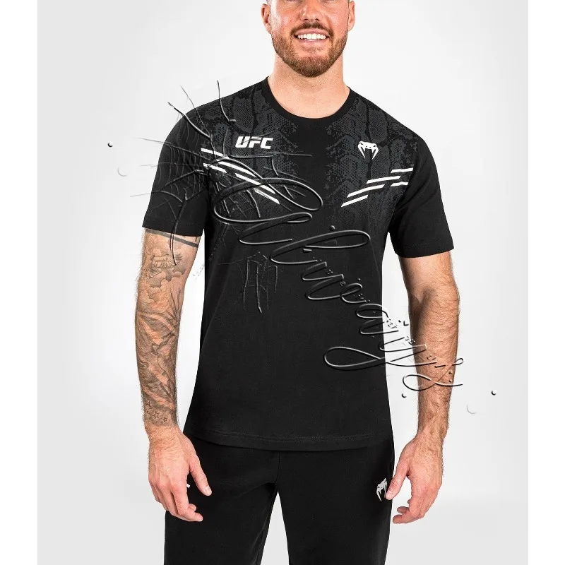 

2026 Summer New UFC MMA Men's Fighting Training Quick Drying Breathable Shirt Classic Boxing Fitness T-shirt Fighting Night Top