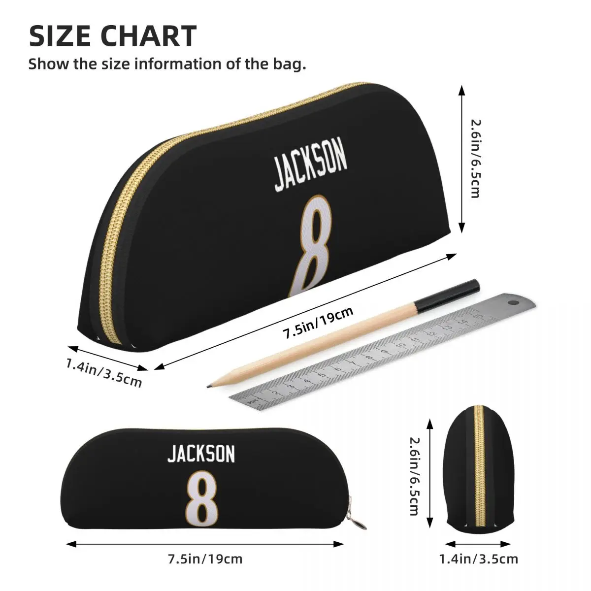 Piórniki Lamar Jackson Pojemnik na długopisy Przechowywanie Artykuły papiernicze Duża pojemność Pudełko na długopisy Piórnik dla uczniów Prezenty