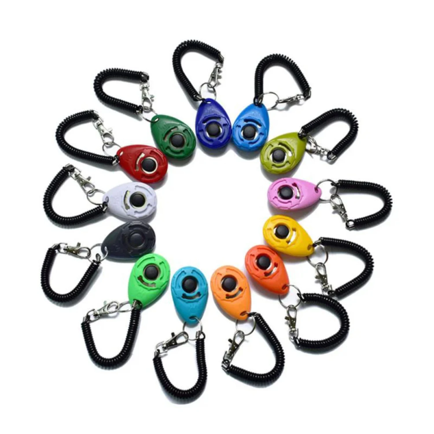 Adjustable 10pcs Plastic Pet Training Clicker - Improve your Cat or Dog's Behavior with this Sound Key Chain Dog Whistle - Perfe