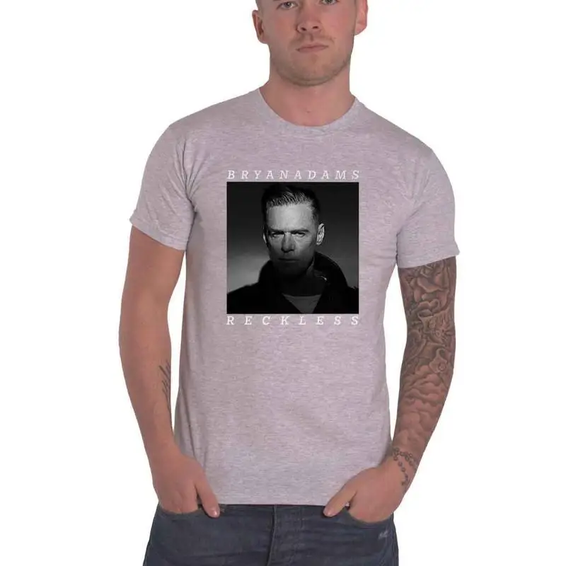 

Bryan Adams T Shirt Reckless Logo New Official Mens Grey