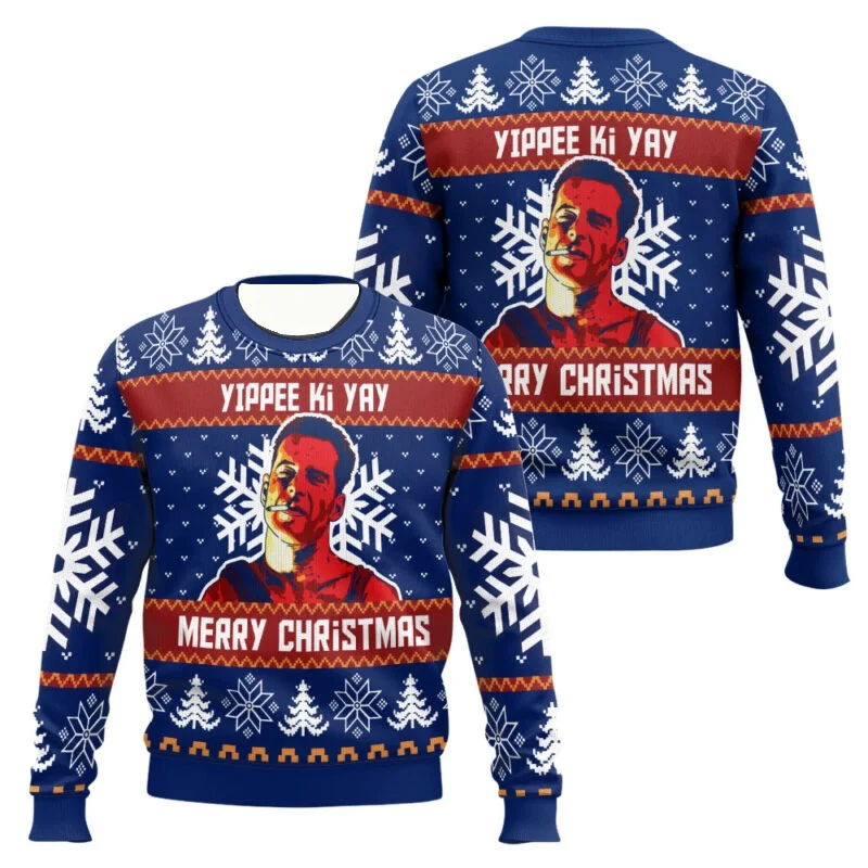 

Yippee Ki Yay Die Hard Ugly Christmas Sweater 2025 Fashion Men's Hoodie Pullover Spring Autumn Women's Sweatshirt Merry New Year
