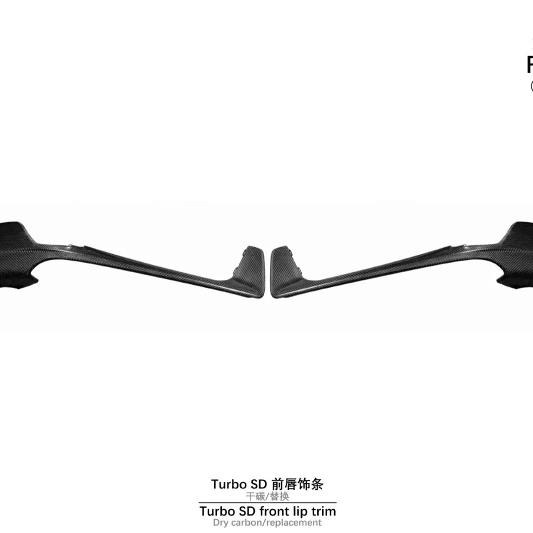 Suitable for 19-24 Porsche 992 Turbo SD front lip strip, dry carbon replacement