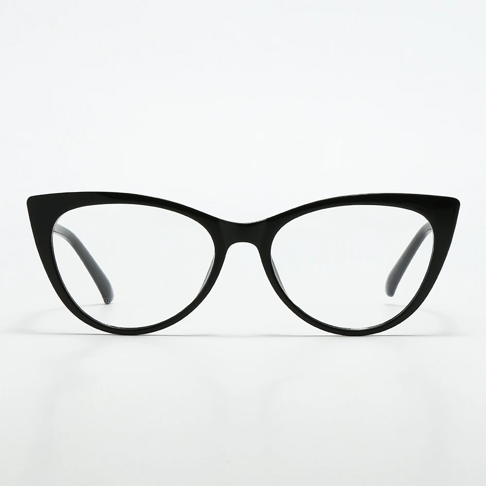 FYTOO Retro Modish Bright Black Cat Eye Blue Light Blocking Glasses Classic Black, Versatile Lightweight TR, Fits Daily Commute.