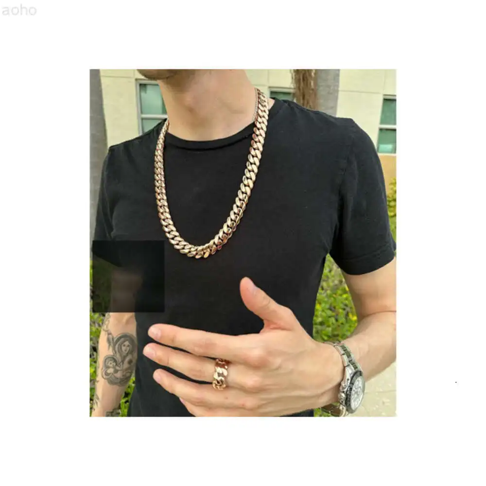 

Arrival10mm Baguette Cuban Link Chain Moissanite Diamond Stubbed 925 Sterling Silver Gold Plated Hip Hop Jewellery