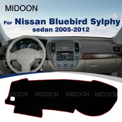 MIDOON Car Dashboard Cover For Nissan Bluebird Sylphy sedan 2005-2012 2011 10 09 08 07 Dash Mat Anti-UV Carpets Car Accessories