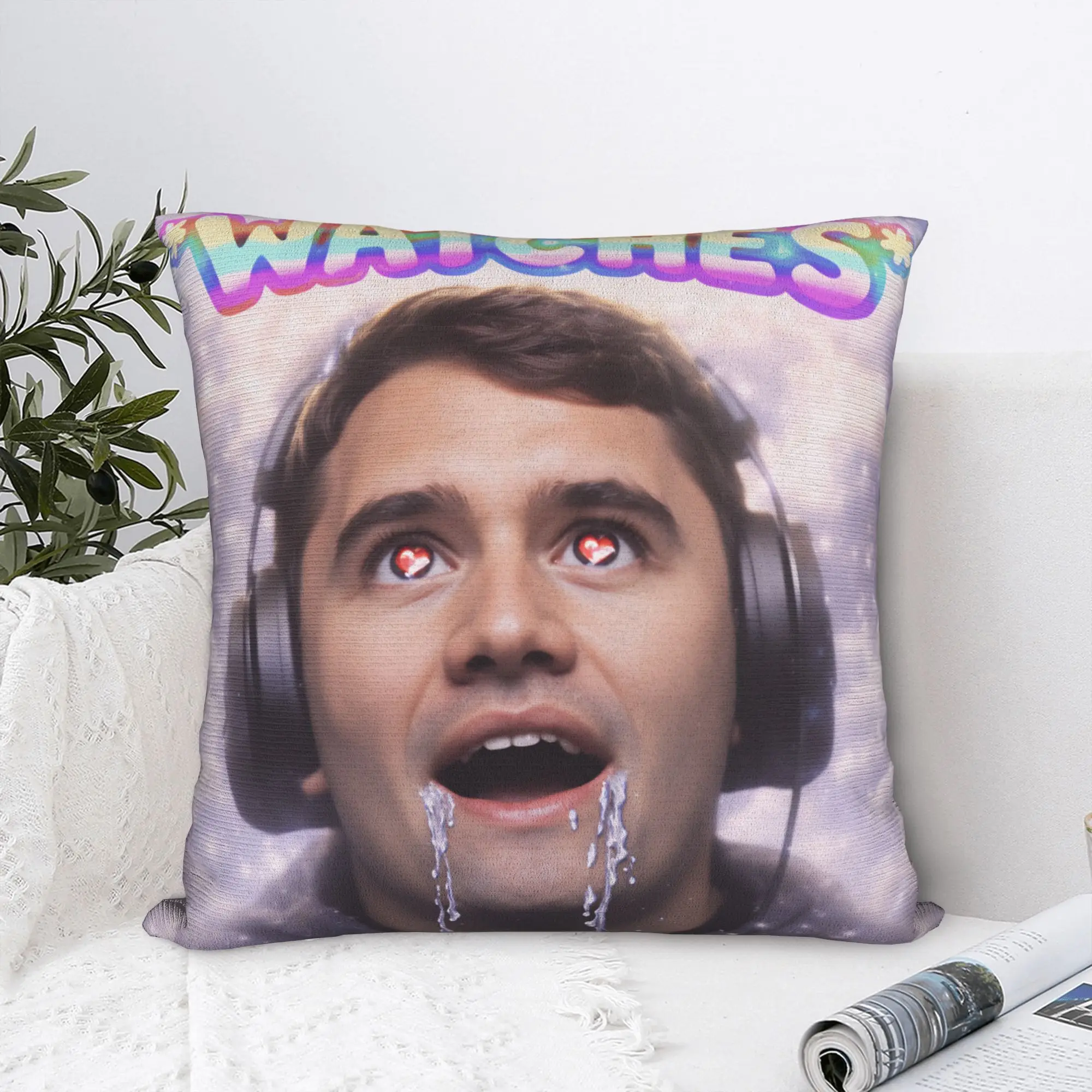 Charlie Kirk Watches Pillow Case  Comfy Pillow Cover For Living Room Bed Chair Retro Trendy Cushion Cover