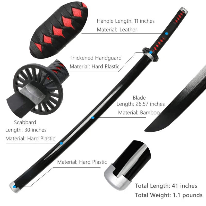 Ręcznie robiony Demon pogromca Katana 104cm Anime Cosplay broń miecz samuraja prawdziwy Rengoku Tanjiro różnorodność stylów catana