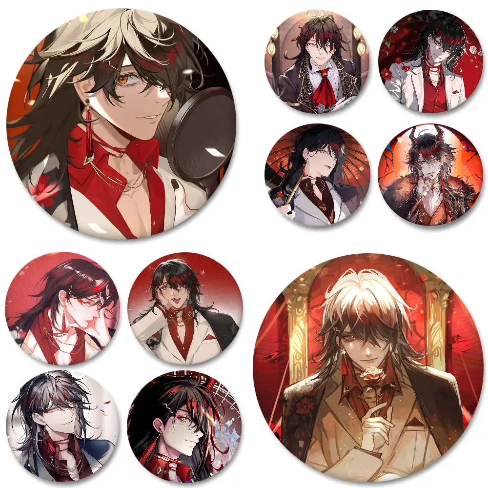 Anime Virtual Idol Vox Akuma Round Badges Can Be Used To Decorate Clothes And Backpack Pins