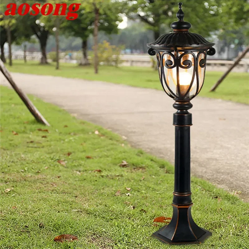 AOSONG-Contemporânea Outdoor LED Lawn Lamp, impermeável Villa elétrica, Jardim Pátio, Residencial Quarters