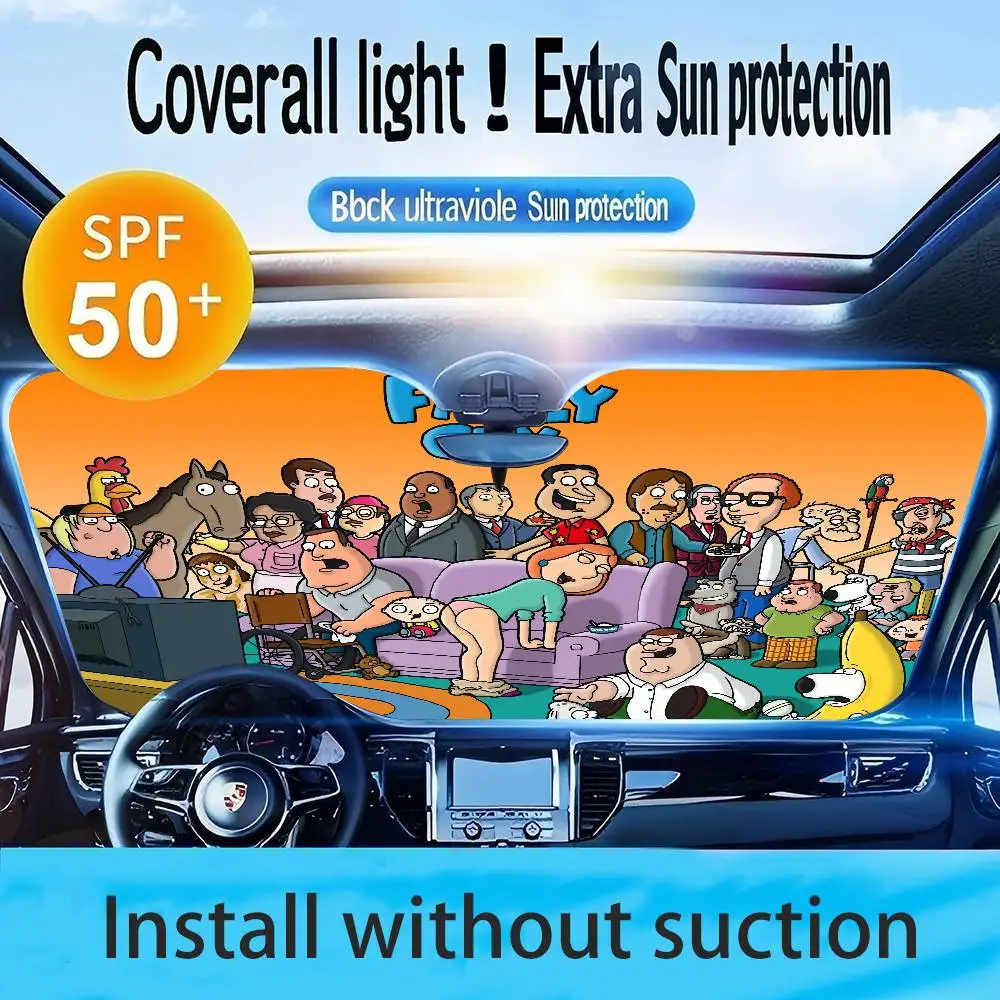 F-famille mignon gars Auto pare-brise pare-soleil personnalisé bloc d'image rayons UV pare-soleil protecteur voiture parasol