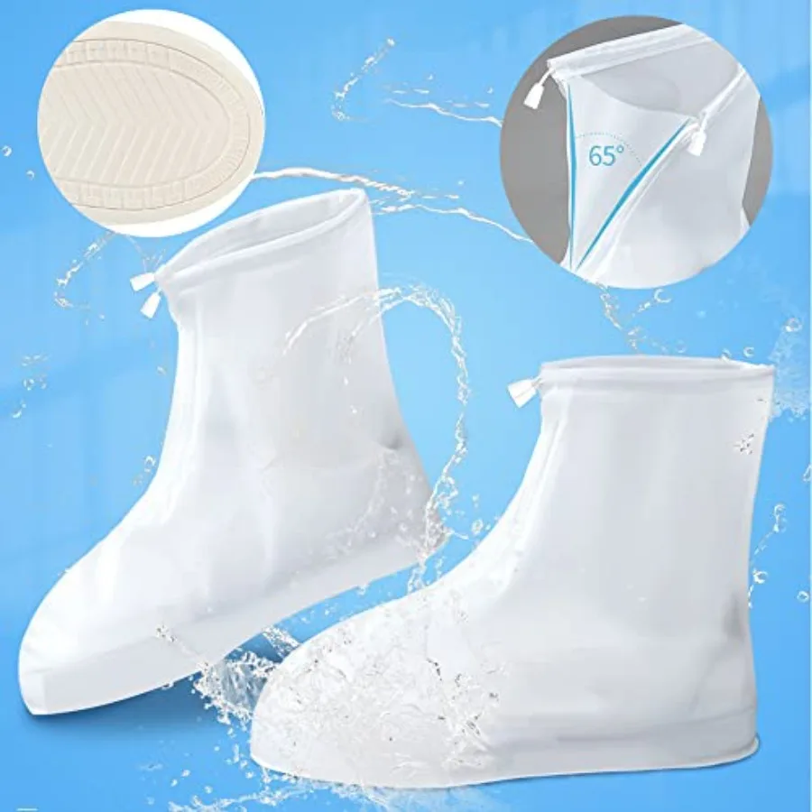 

Rain Boot Waterproof Shoes Covers, Sand Control Non-Slip Shoe Cover Galoshes, PVC Rubber Sole Reusable Rain Snow Boots Overshoe