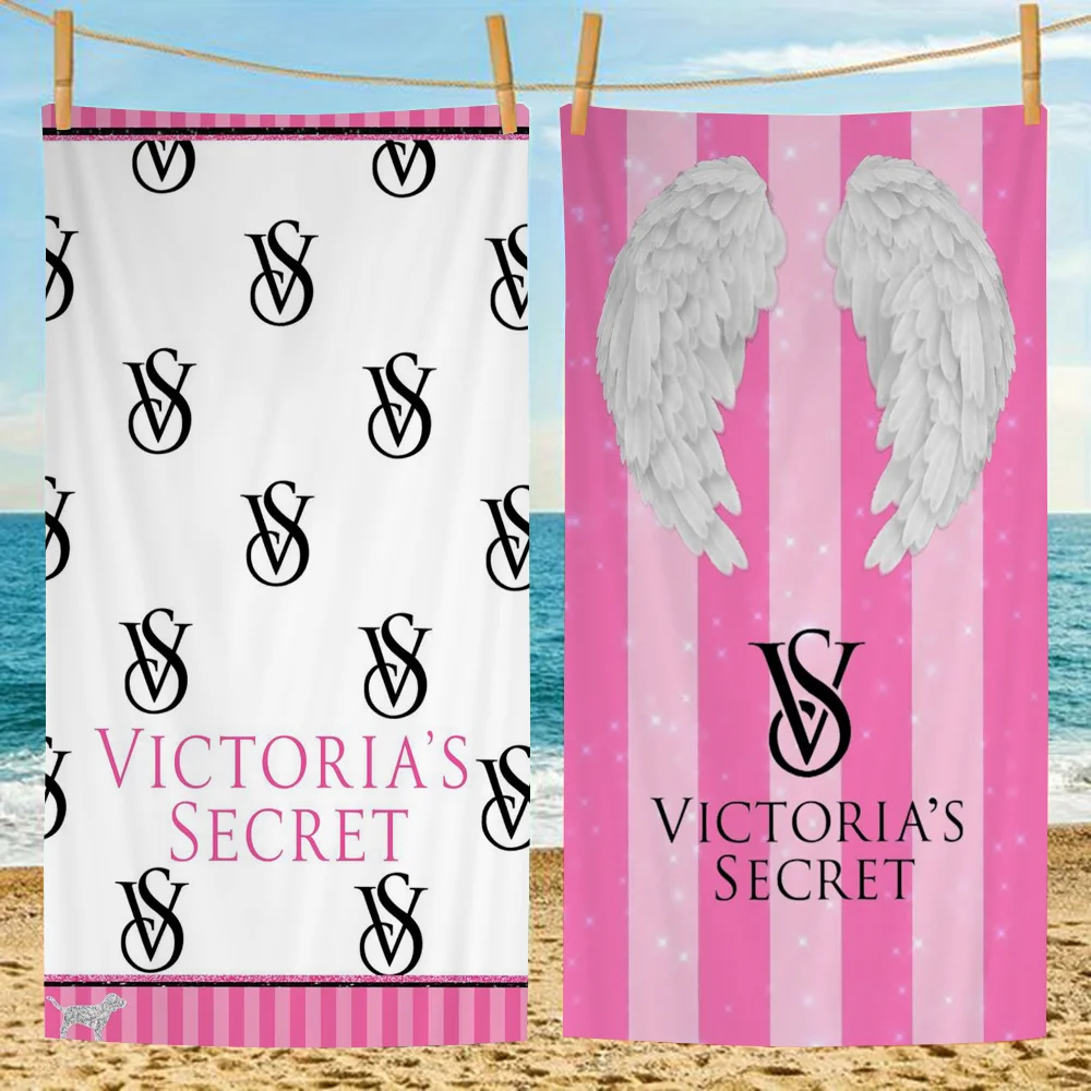 V-Victorias-Fashion-S-Secret Microfiber Blanket Quick Drying Beach Towels Oversized Printing Super Absorbent Pool Towel Blanket