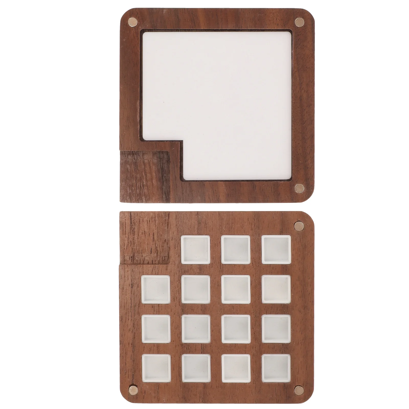 لوحة ألوان مائية خشبية محمولة، صندوق طلاء صغير فارغ لطلاب الفن والرسامين، لوحة ألوان مائية خشبية لخلط الألوان #2