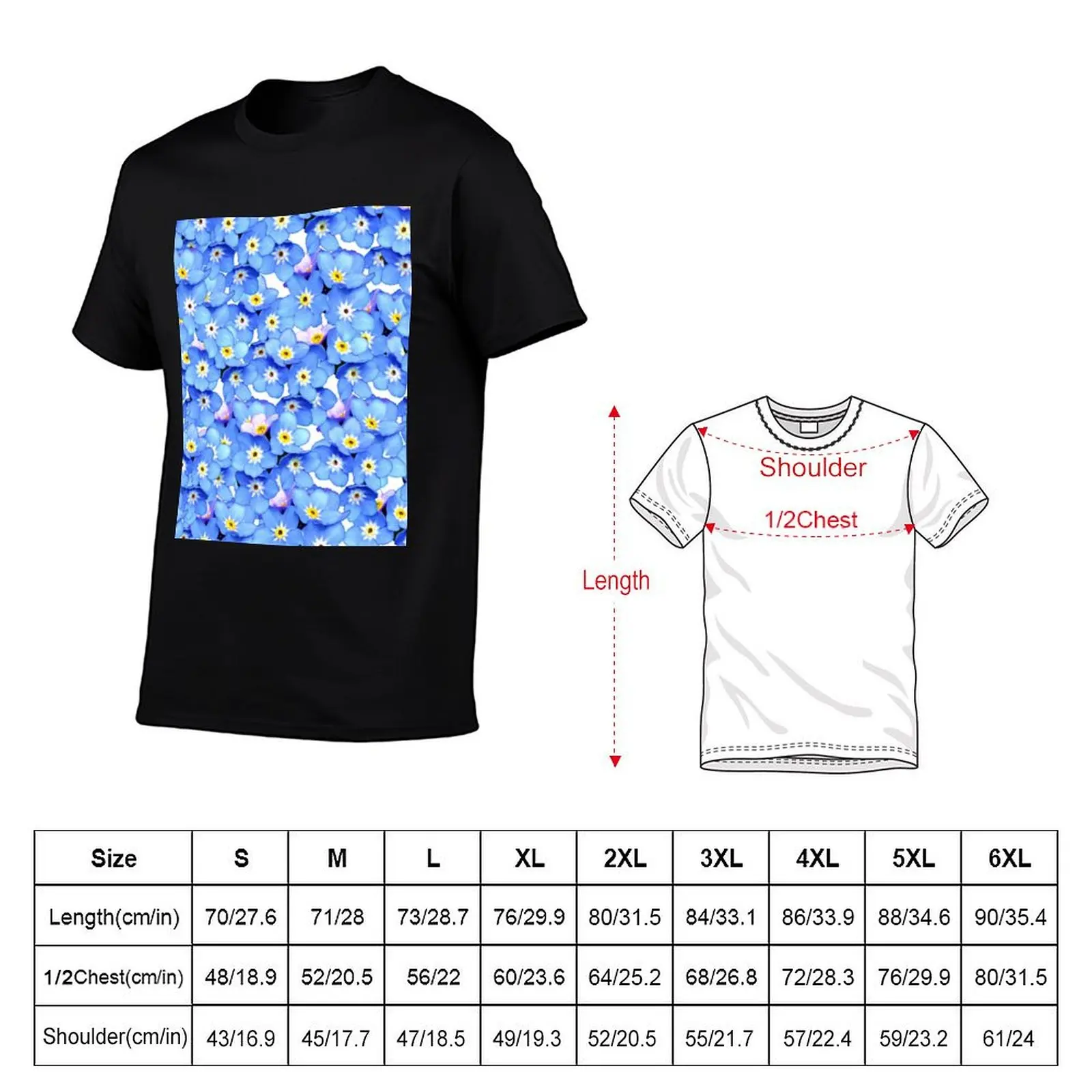 Forget-Me-Not Flowers T-Shirt Blouse anime stuff plus size clothes graphic tee shirt designer t shirt men