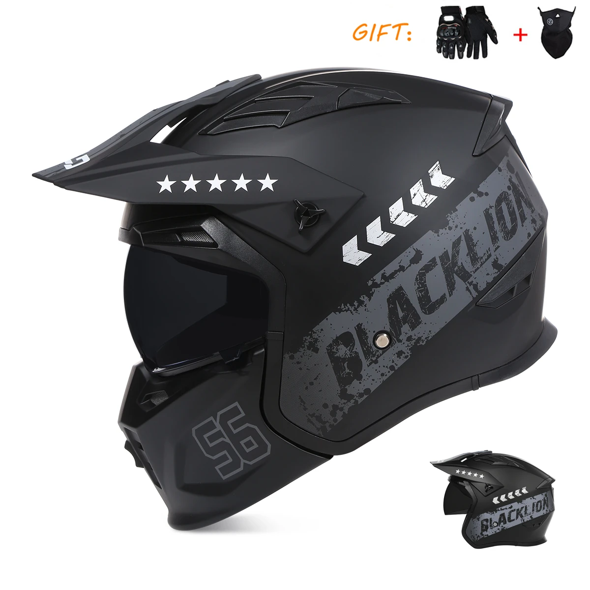 

DOT ECE Approved Detachable Motorcycle Full Face Helmets Modular High Quality Open Face Personality Off Road Changeable Casco