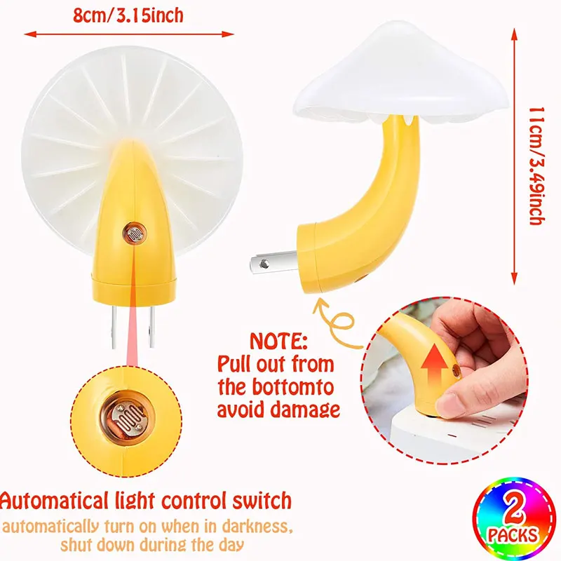 Mini Ziemlich Pilz-Förmigen Nachtlicht Weihnachten Schlafzimmer Decor Wand Lampen für Kinder Kinderzimmer Nacht Lampe UNS/EU Stecker