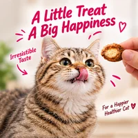 Gnawlers Crunchy & Tender Cat Treats 65g, Chicken/Salmon & Milk, Low-Calorie Soft-Center Snacks with Prebiotics, no fillers 4