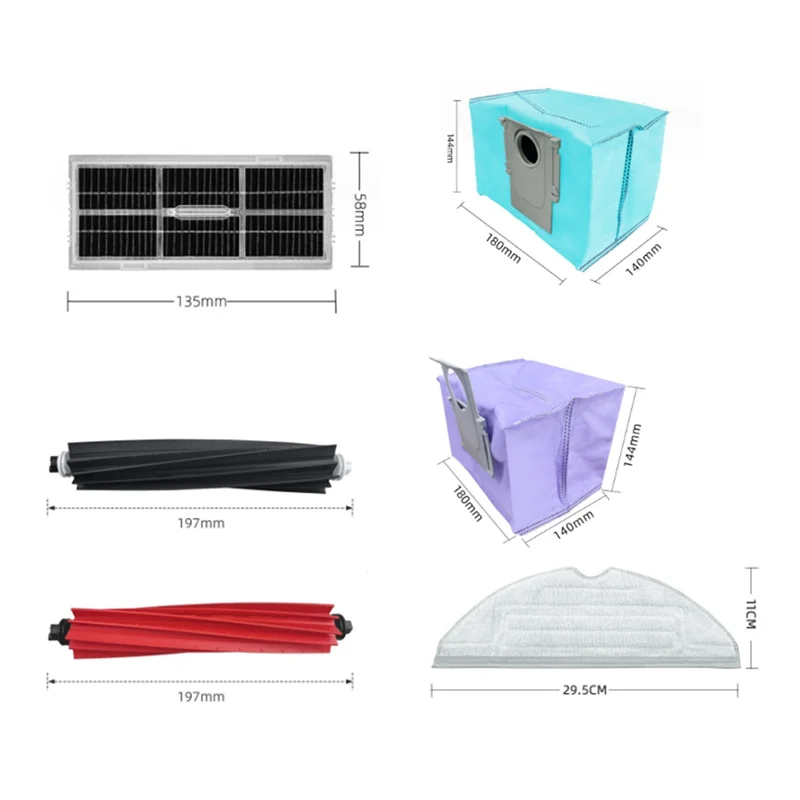 【Shopper’S Favorite】1Set Replacement Parts For Roborock S8 Pro Ultra Side Brush Filter Mop Cloth Dust Bags For Roborock S8/S8+ V
