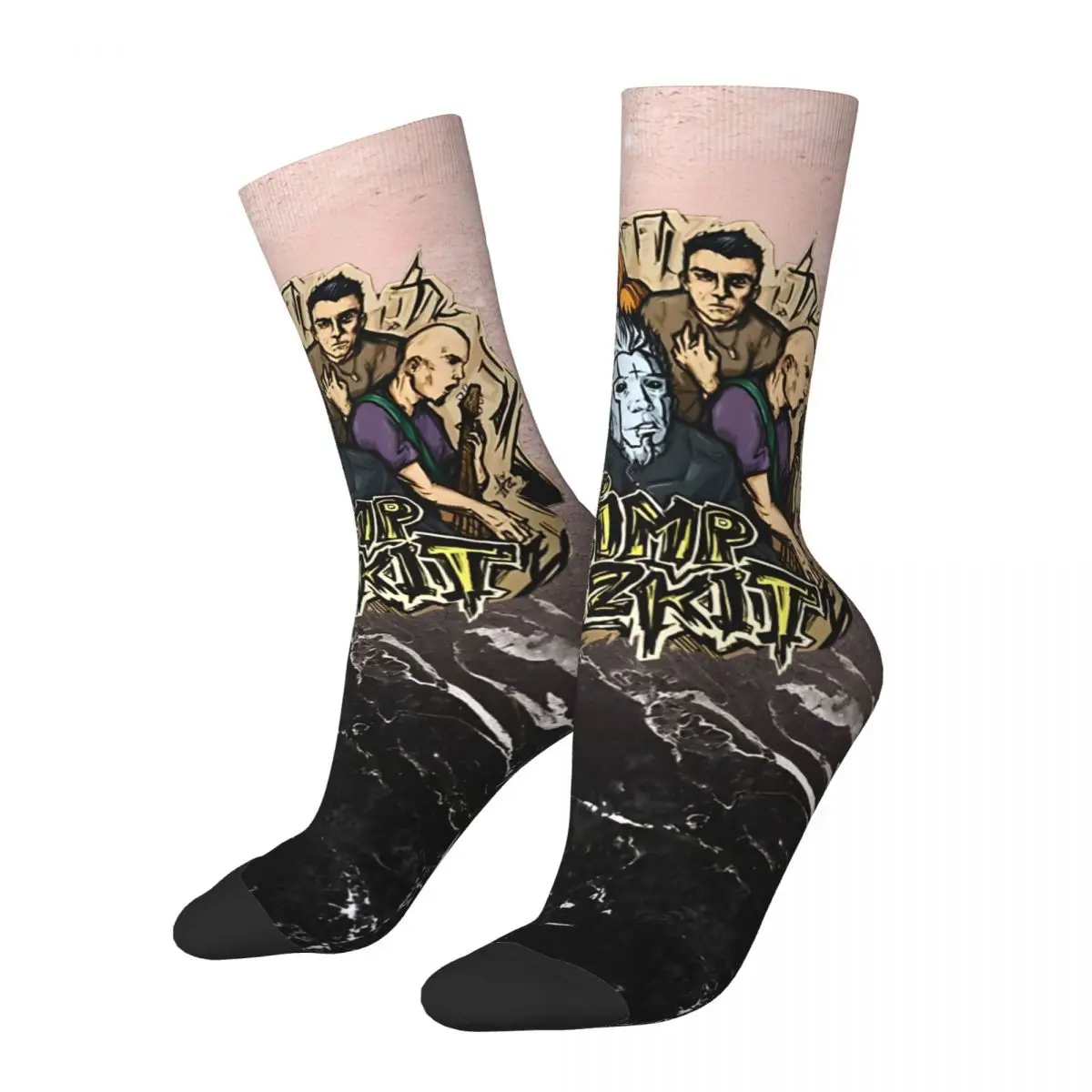 Vintage Team Men's compression Socks Unisex Limp Bizkit Street Style Pattern Printed Novelty Crew Sock