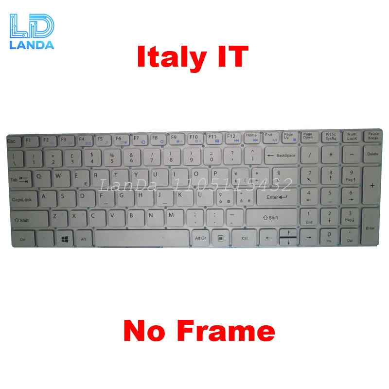 Laptop NO Backlit Keyboard For Teclast F15 Italy IT Without Frame Silver New