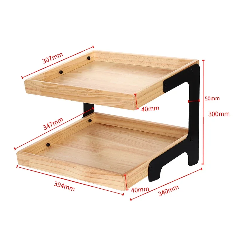 Two-layer pine iron rack cake bakery supermarket fresh fruit dried fruit rack commercial end point display