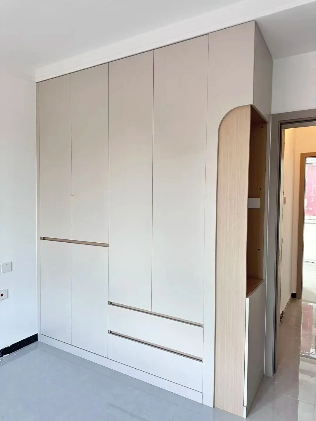 خزانة ملابس حديثة أثاث غرفة النوم خزانة ملابس مخصصة خزانة تخزين خشبية فاخرة للملابس #6