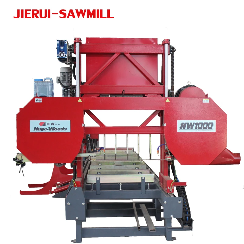 Horizontal Portable Band Sawmill Wood Cutting Saw Hines Hydraulic Horizontal Band Saw Mill For Woodworking