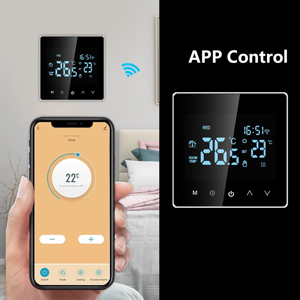 Tuya Smart Life Wifi Thermostat Electric Floor Water Heating Water/Gas Boiler LCD Touch Temperature Control Google Alexa Alice