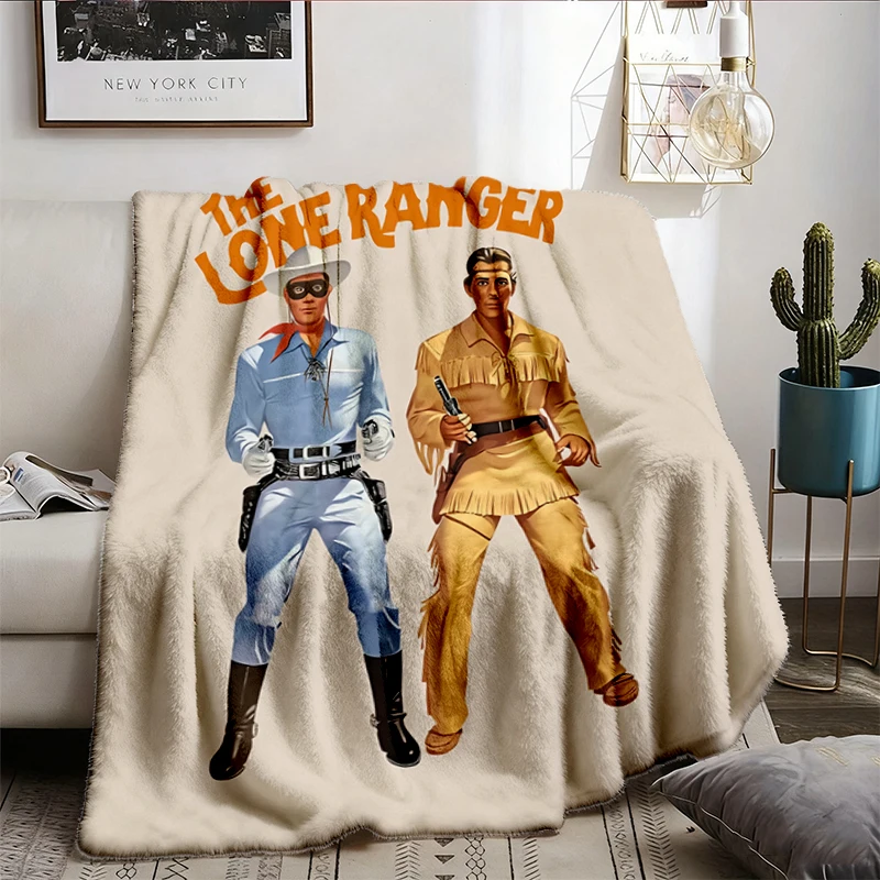 The Lone Ranger Flannel Blanket, Vintage Cowboy Graphic Flannel Blanket