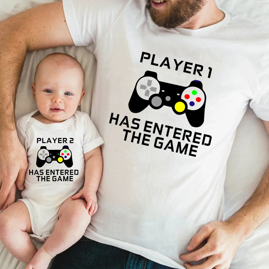 Funny Player 1 2 3 Family T-shirt Mother Father Daughter Son Family Matching Outfits