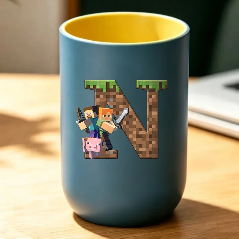 Party Games Minecraft - ホットピクセルゲームウォーターカップ新アニメ歯ブラシカップ漫画文字うがいコップマインクラフト風ウォーターカップ男の子女の子誕生日プレゼント