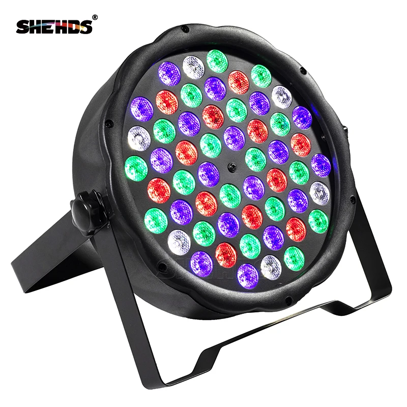 SHEHDS 54x3W RGBW LED Flat Colorful Par Light DMX512 Control For DJ Live Disco Family Party Bar Stage Effect Light Fast Shipping