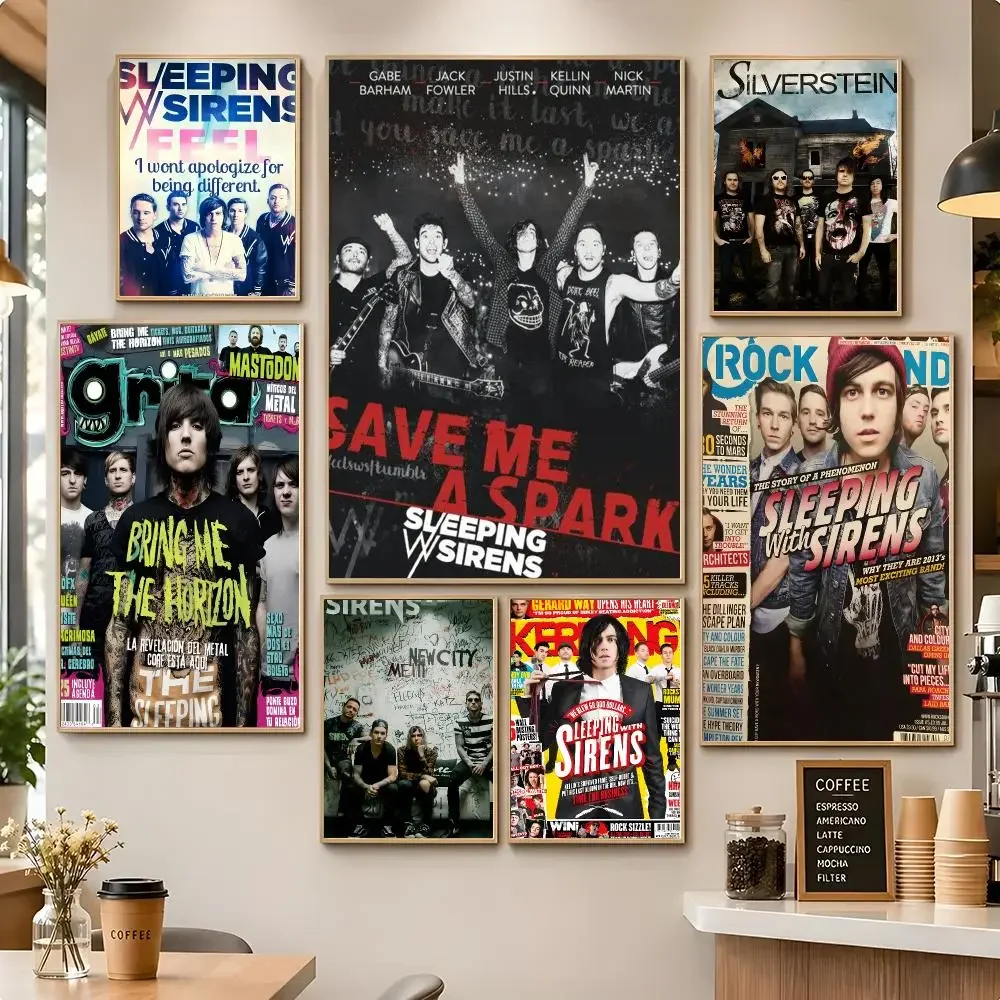 Band Rock Sleeping With Sirens Poster Large Wall Mural Art Print for Living Room Home Decor and Present Ideas