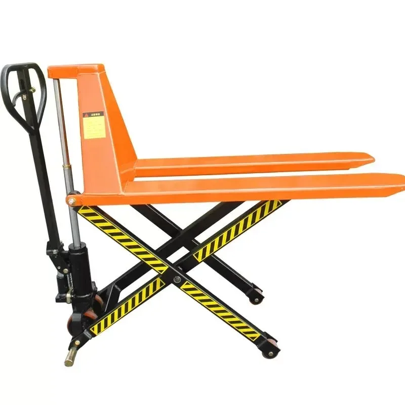 1000kg Manual Hydraulic Scissor Lift Pallet Truck High Capacity Hand Forklift for Warehouse Material Handling