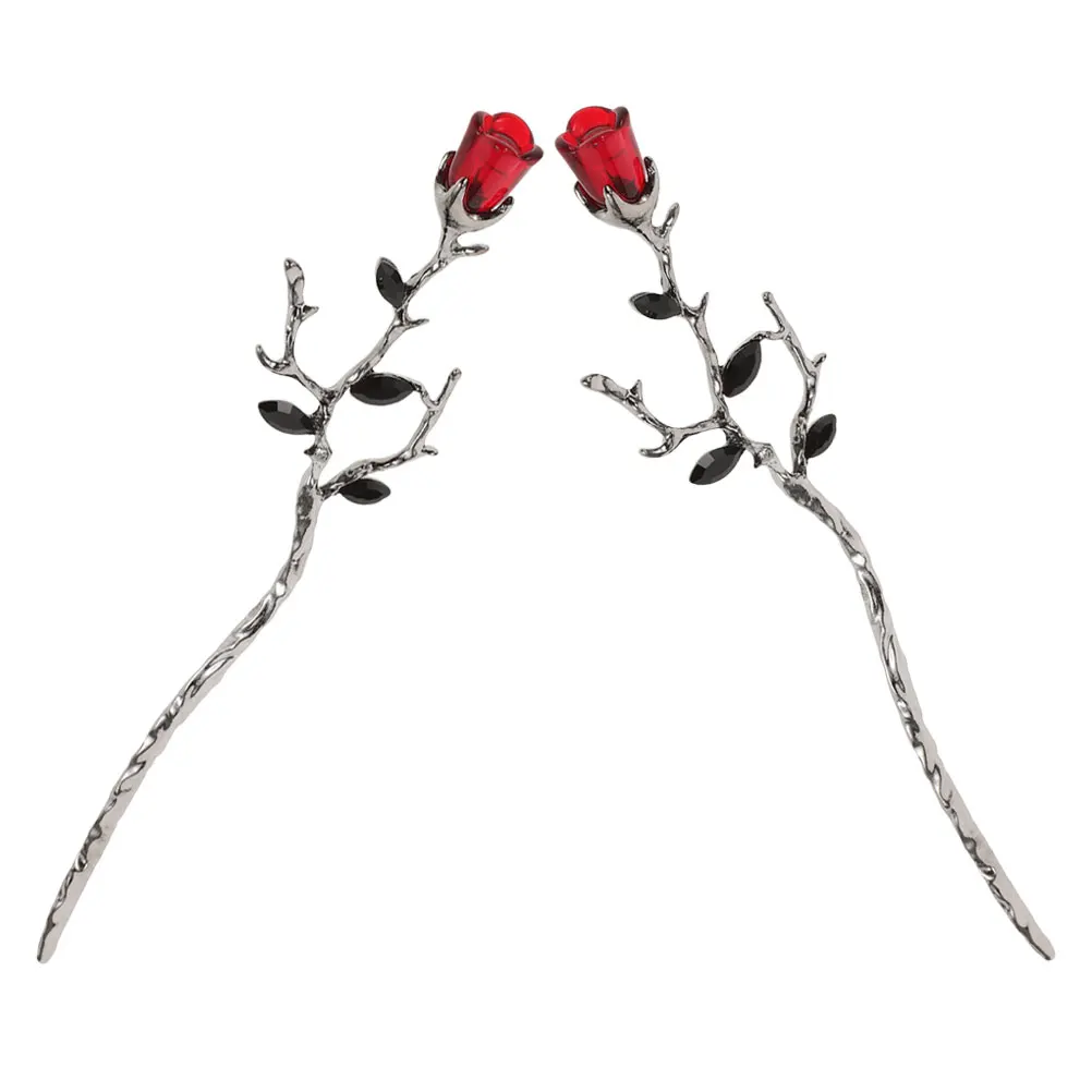 

2 шт., аксессуары для шпилек, элегантный дизайн розы, прочный цинковый сплав, безопасная фиксация, украшения для свадебной прически, азиатские женские волосы