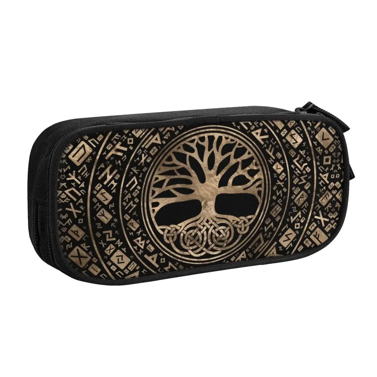 Customized Cute Tree Of Life Yggdrasil Runic Pattern Pencil Cases for Norse Symbol Pencil Pouch School Supplies