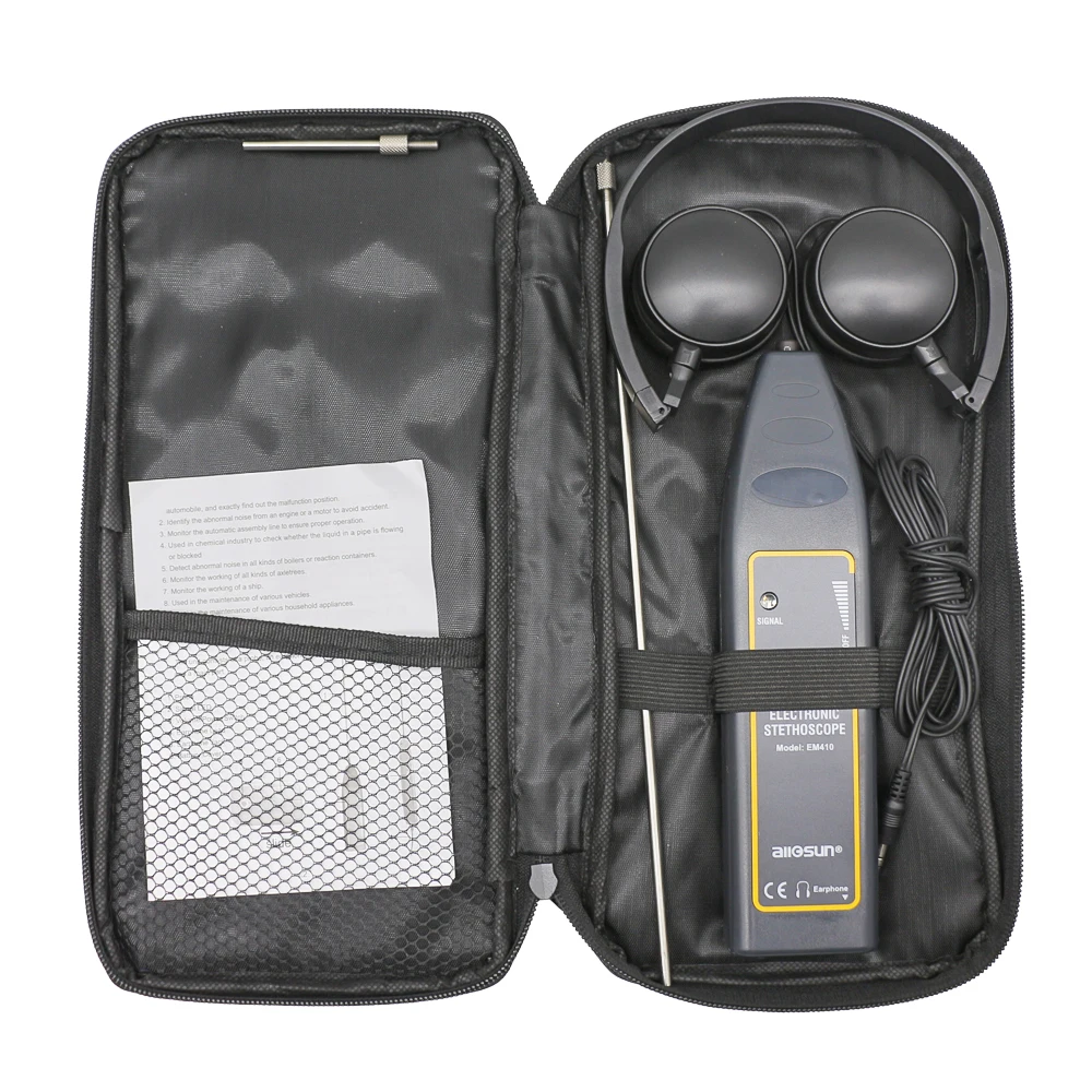 EM410 Automotive Stereo Noise Detector High Sensitivity Probe Stereo Electronic Stethoscope 100Hz~10kHz Frequency