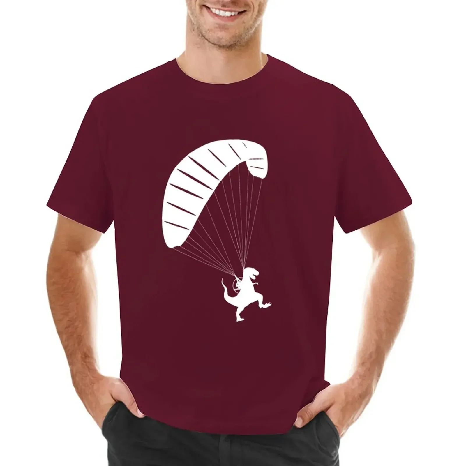 New fashion Paramotor Pilot Dynosaur Paraglider Cool Flying T-Shirt quick-ying cute clothes cute tops graphics mens clothes