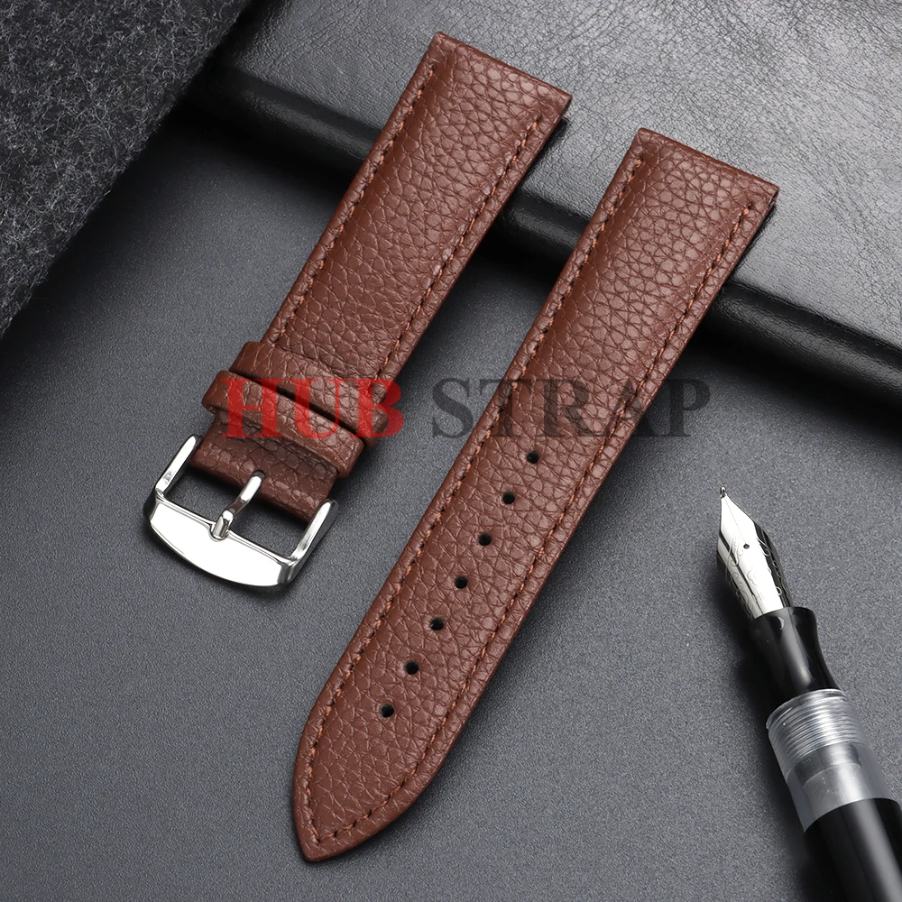 10/12/14/16/18/19/20/21/22 mm Litchi-Muster Leder-Uhrenarmband für Herren und Damen, hochwertiges Armband mit Werkzeug – Detail 12