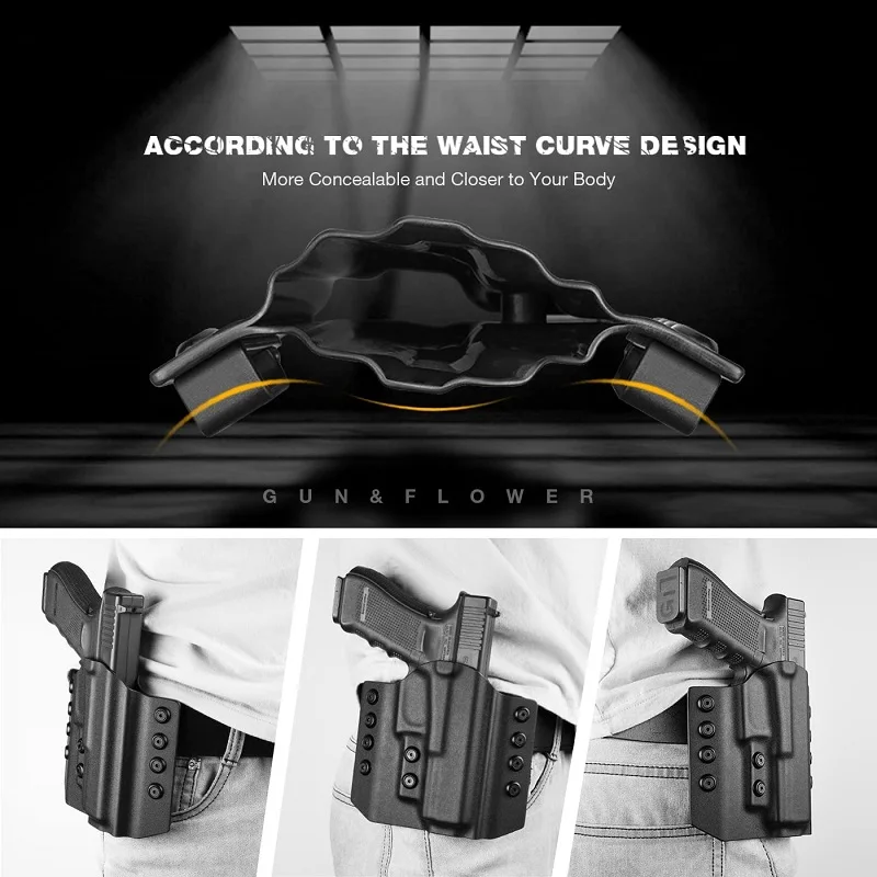 CZ P07 / CZ P09 / CZ P10C,CZ 홀스터, OWB Kydex 홀스터에만 적합 검정색 오른손 CZ 숨겨진 캐리 파우치 오른쪽