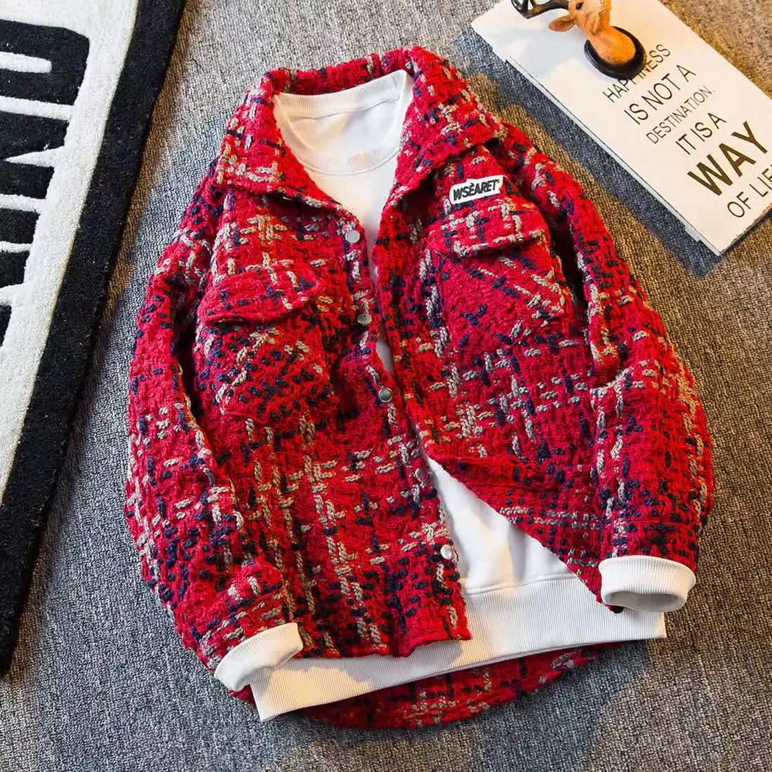 Spring Autumn New Men\'s Cardigan Single-Breasted Fashion Knit Coat Stitching Colorblock O Collar Coats Swearter Jackets