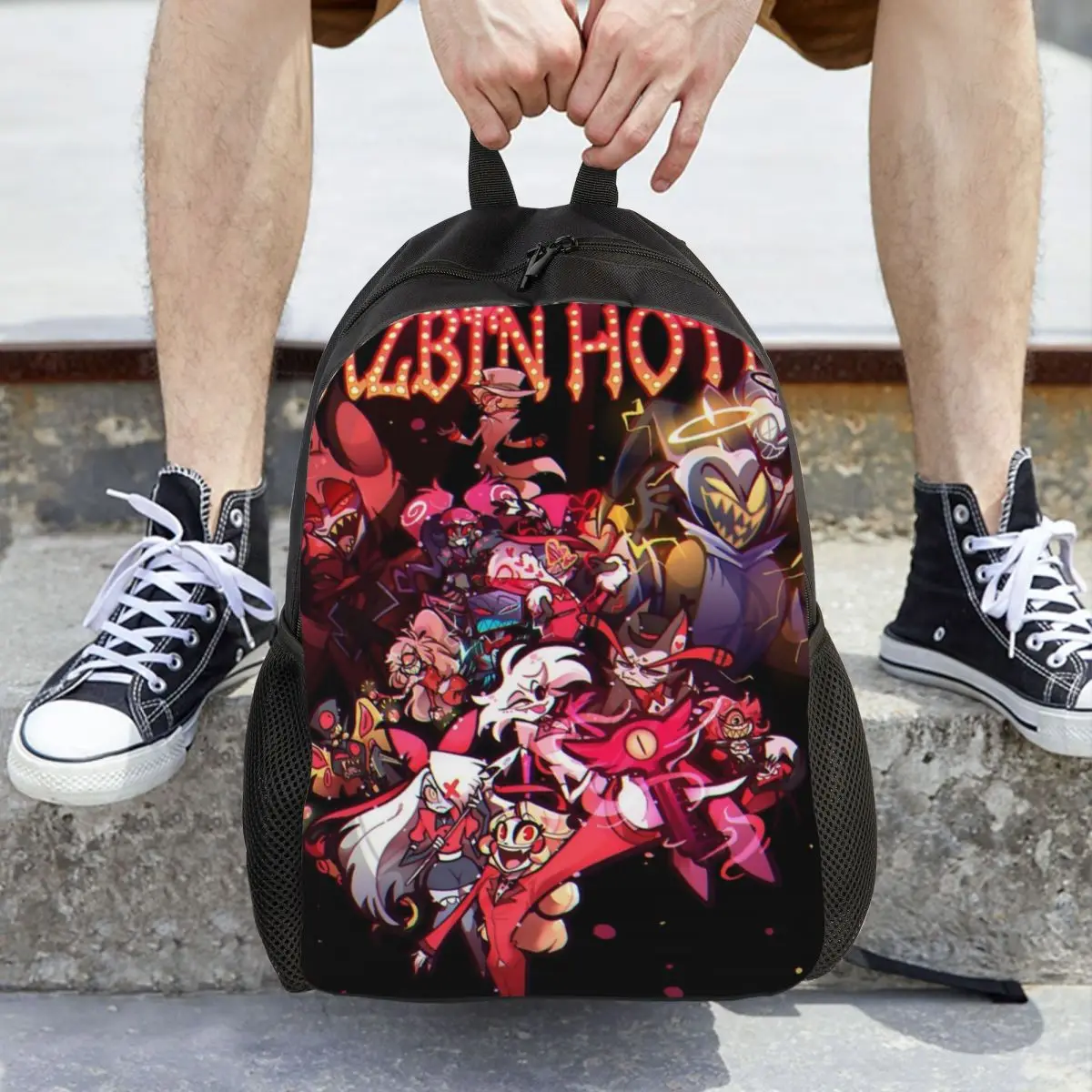 

Hazbins Hotels Alastor Anime Classical Backpack Sports High School Work Daypack for Men Women Laptop Shoulder Bag