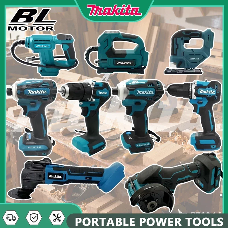 

Аккумуляторные электроинструменты Makita для набора для домашнего мастера: портативный ударный шуруповерт, перезаряжаемая отвертка, электрическая сабельная пила