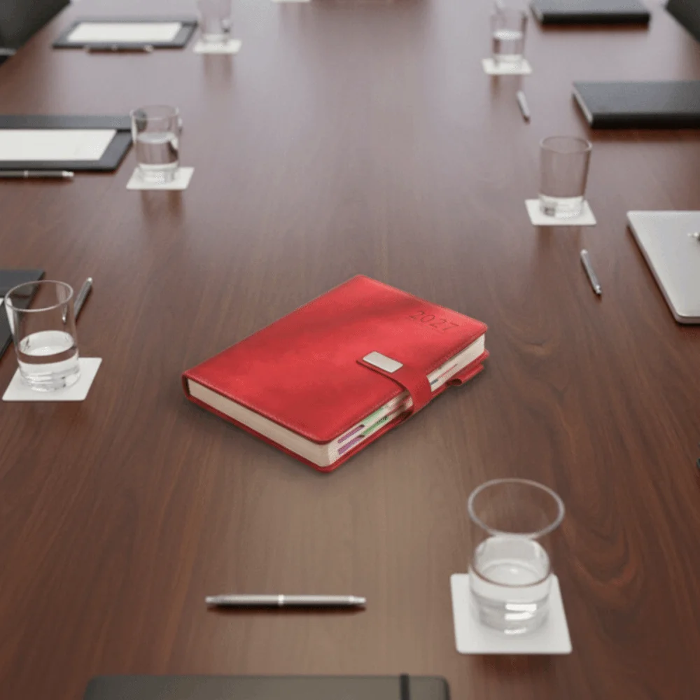 PU Leather Cover 2027 Schedule Planner Notepad A5 Thick Paper Agenda Planning Notebook with Bookmark and Pen Loop Wear-resistant